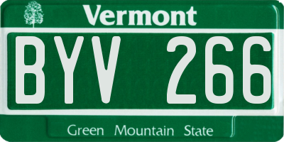 VT license plate BYV266