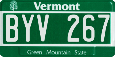 VT license plate BYV267