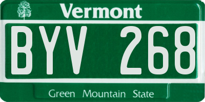 VT license plate BYV268