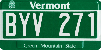 VT license plate BYV271