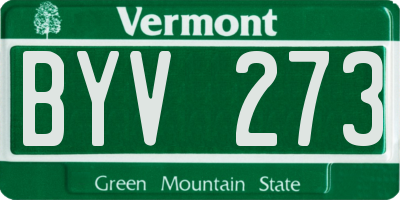 VT license plate BYV273
