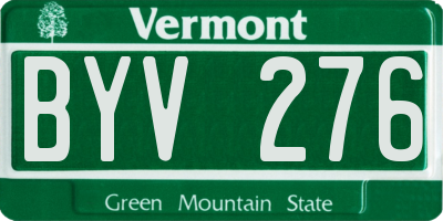 VT license plate BYV276