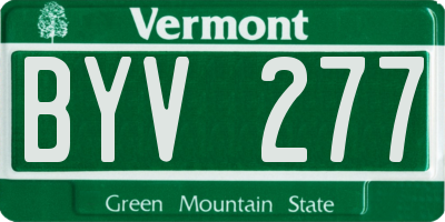 VT license plate BYV277