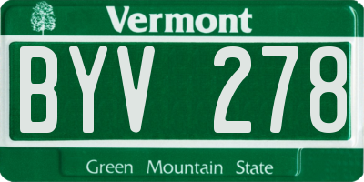 VT license plate BYV278