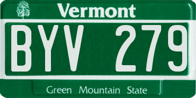 VT license plate BYV279