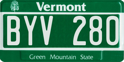 VT license plate BYV280