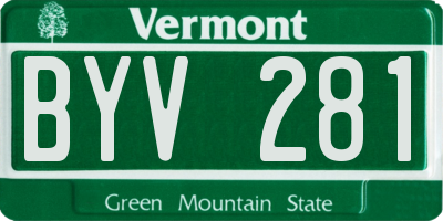 VT license plate BYV281