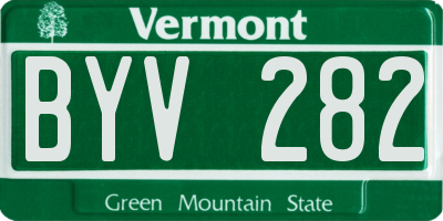 VT license plate BYV282