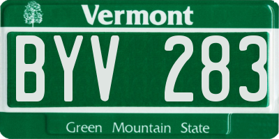 VT license plate BYV283