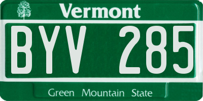 VT license plate BYV285
