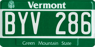 VT license plate BYV286
