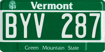 VT license plate BYV287