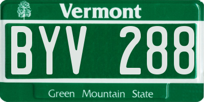 VT license plate BYV288