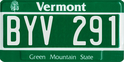 VT license plate BYV291