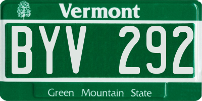VT license plate BYV292
