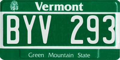 VT license plate BYV293