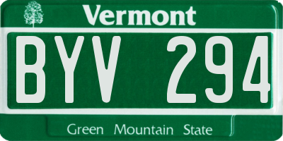 VT license plate BYV294