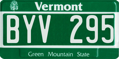 VT license plate BYV295