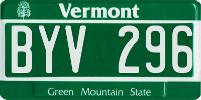 VT license plate BYV296