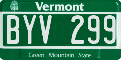 VT license plate BYV299