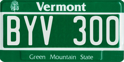 VT license plate BYV300