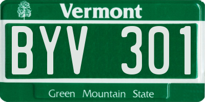 VT license plate BYV301