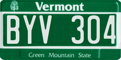 VT license plate BYV304