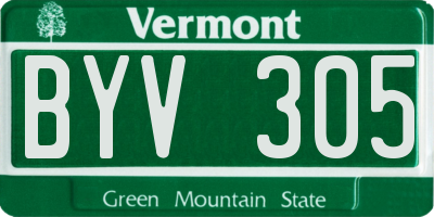 VT license plate BYV305