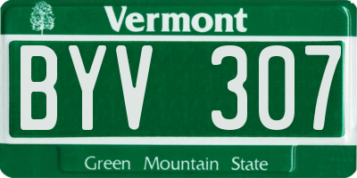 VT license plate BYV307