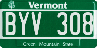 VT license plate BYV308