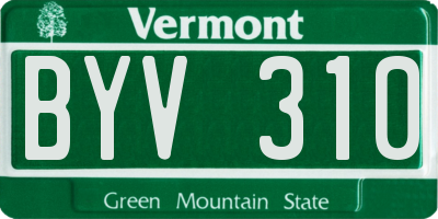 VT license plate BYV310