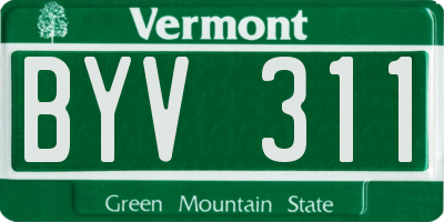 VT license plate BYV311