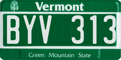 VT license plate BYV313