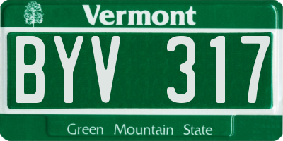 VT license plate BYV317