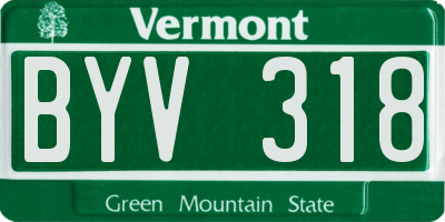 VT license plate BYV318