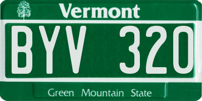 VT license plate BYV320