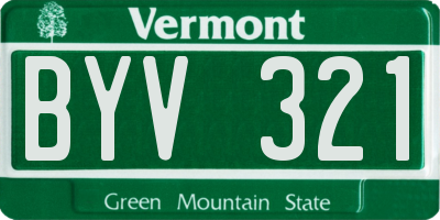 VT license plate BYV321