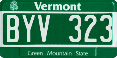 VT license plate BYV323