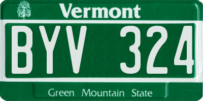 VT license plate BYV324