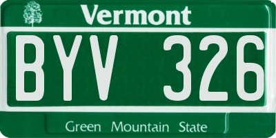 VT license plate BYV326