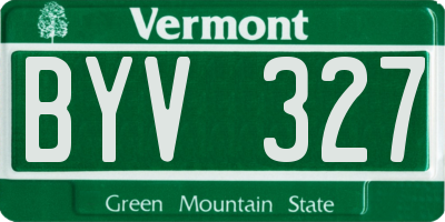 VT license plate BYV327
