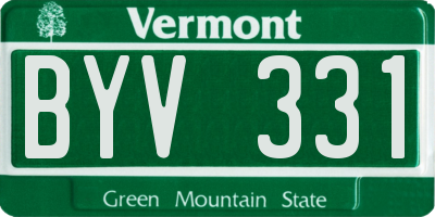 VT license plate BYV331