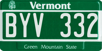 VT license plate BYV332