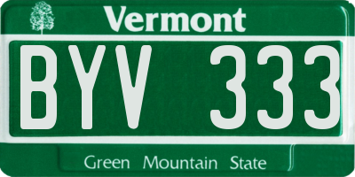 VT license plate BYV333
