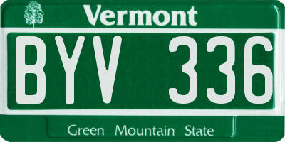 VT license plate BYV336