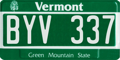 VT license plate BYV337