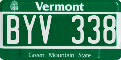 VT license plate BYV338