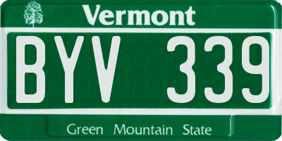 VT license plate BYV339