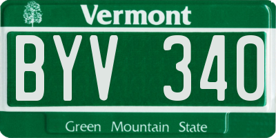 VT license plate BYV340