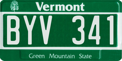 VT license plate BYV341
